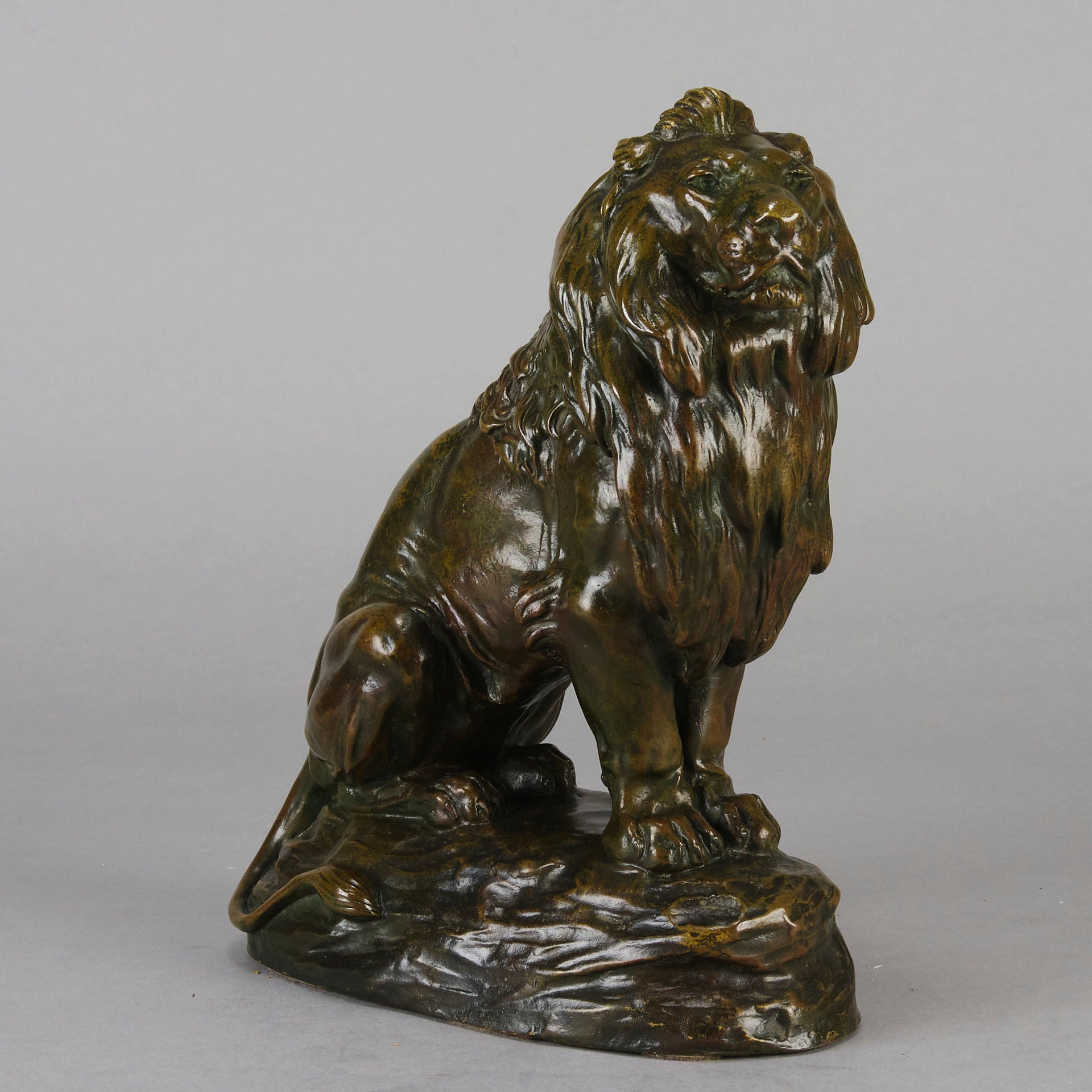 Clovis Masson Lion Assis - Animaliers Bronze - Hickmet Fine Arts