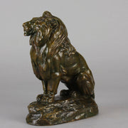 Clovis Masson Lion Assis - Animaliers Bronze - Hickmet Fine Arts