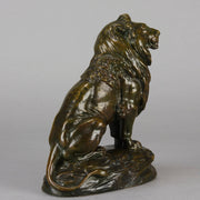 Clovis Masson Lion Assis - Animaliers Bronze - Hickmet Fine Arts