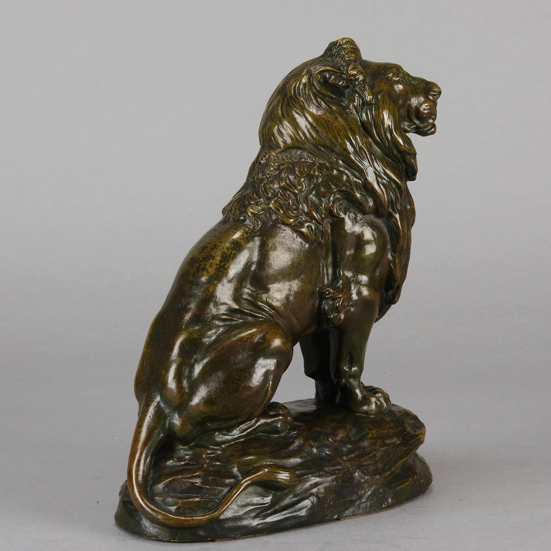 Clovis Masson Lion Assis - Animaliers Bronze - Hickmet Fine Arts