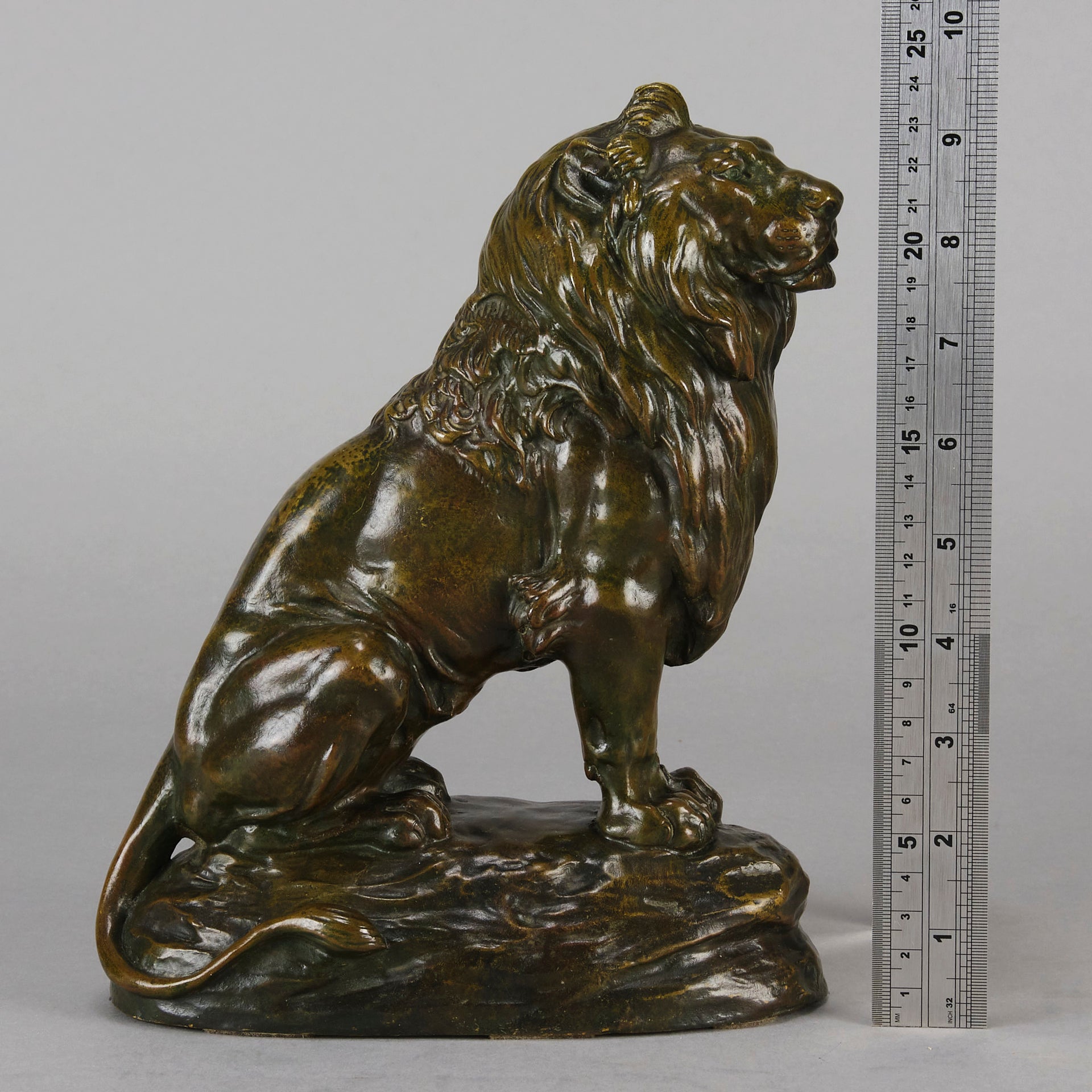 Clovis Masson Lion Assis - Animaliers Bronze - Hickmet Fine Arts