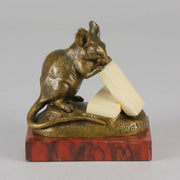 Clovis Masson Bronze - Mouse and Cheese - Animaliers - Hickmet Fine Arts
