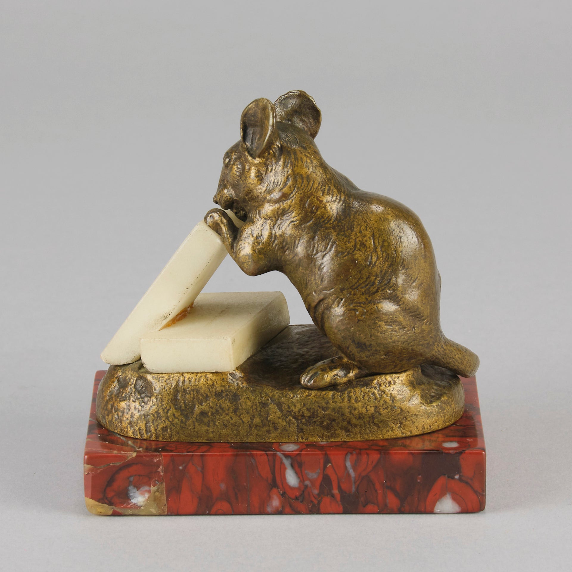 Clovis Masson Bronze - Mouse and Cheese - Animaliers - Hickmet Fine Arts