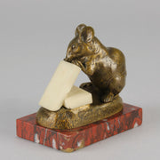 Clovis Masson Bronze - Mouse and Cheese - Animaliers - Hickmet Fine Arts