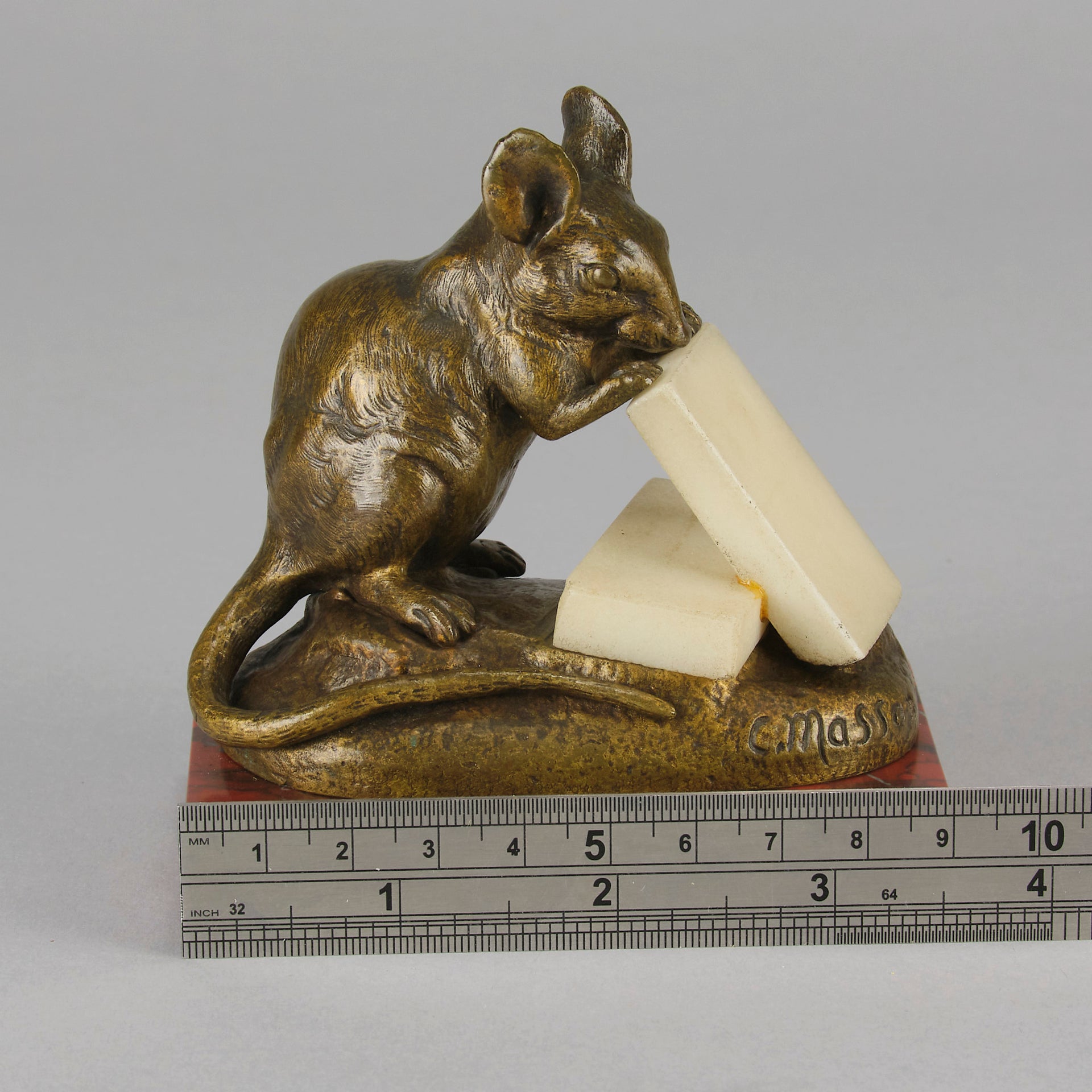 Clovis Masson Bronze - Mouse and Cheese - Animaliers - Hickmet Fine Arts