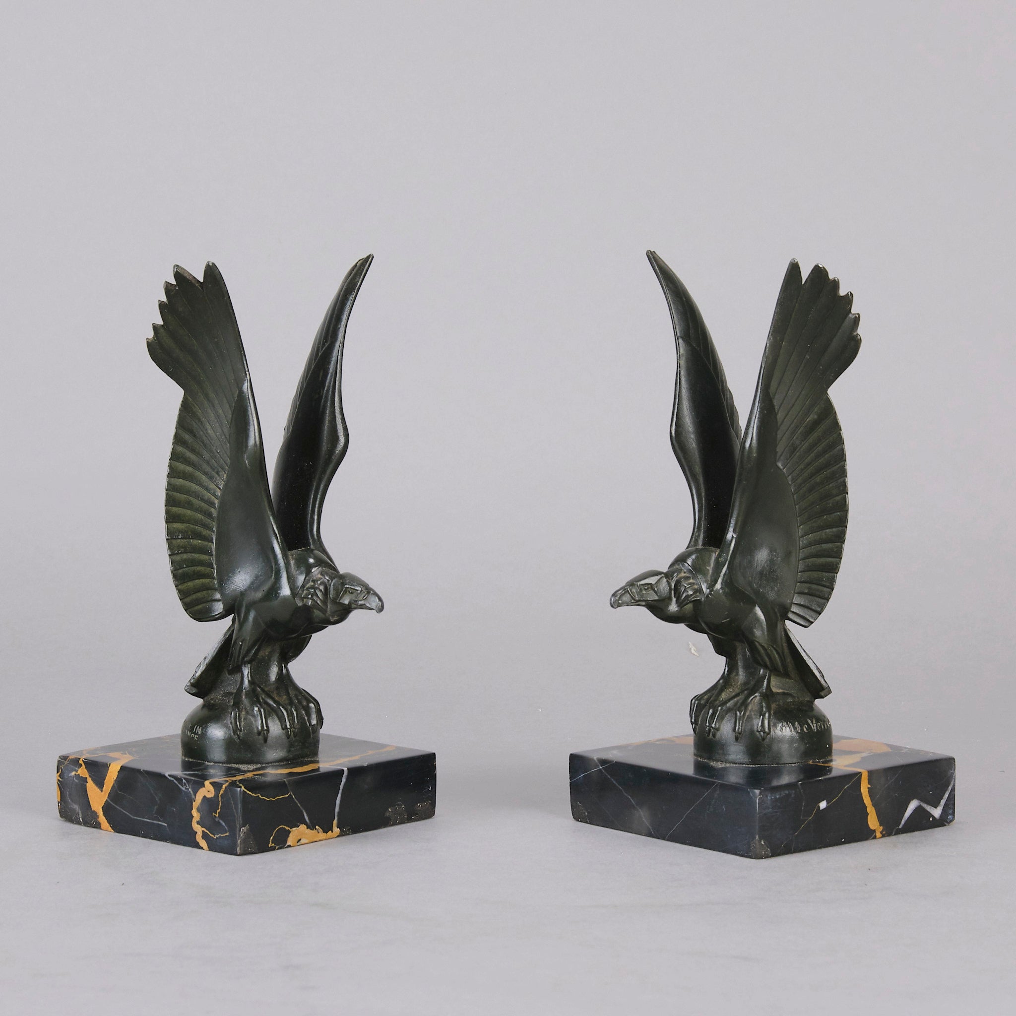 Max le Verrrier Bookends - Art Deco Bronze - Hickmet Fine Arts