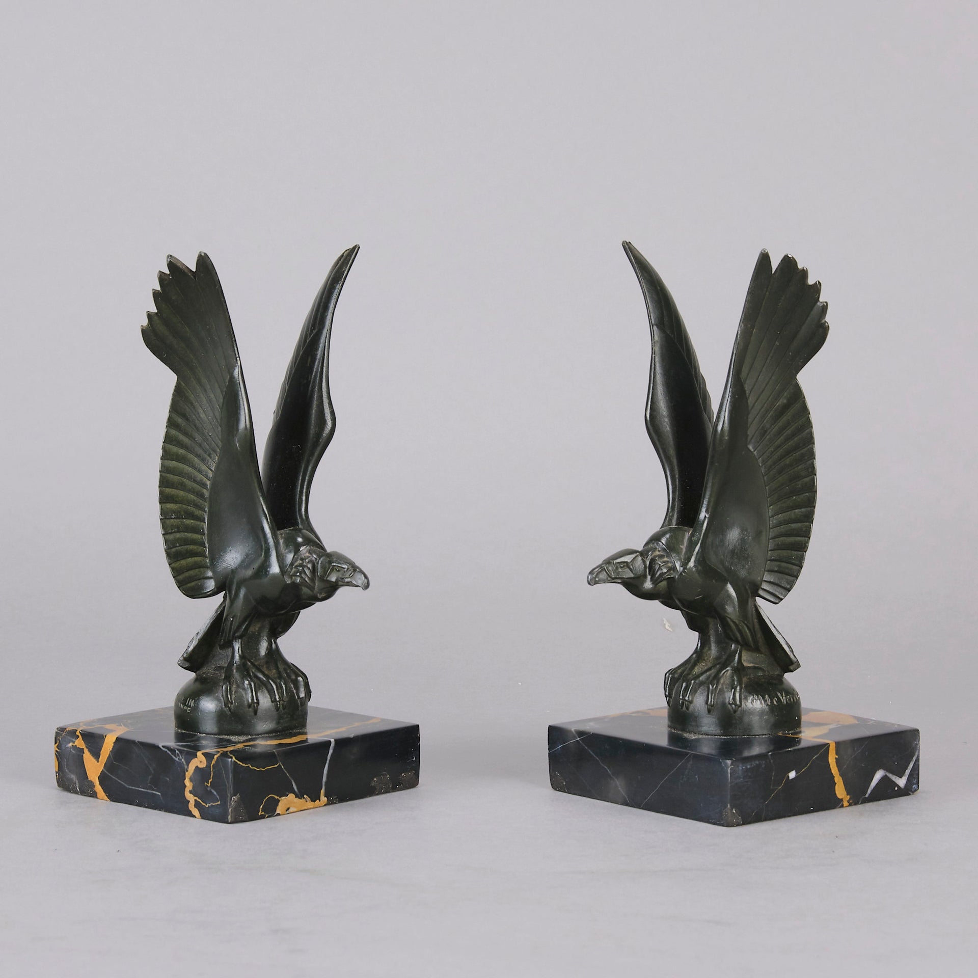 Max le Verrrier Bookends - Art Deco Bronze - Hickmet Fine Arts 