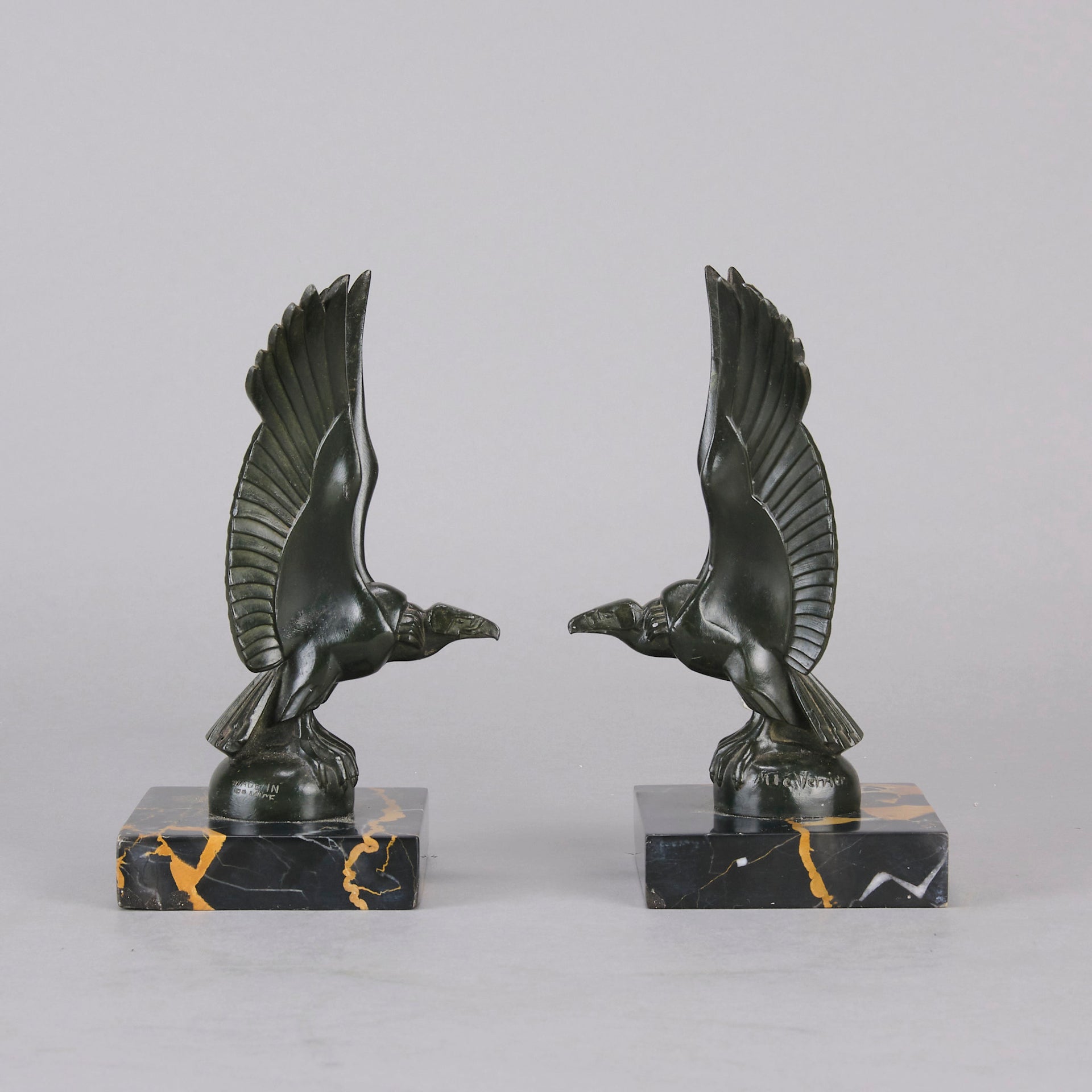 Max le Verrrier Bookends - Art Deco Bronze - Hickmet Fine Arts 