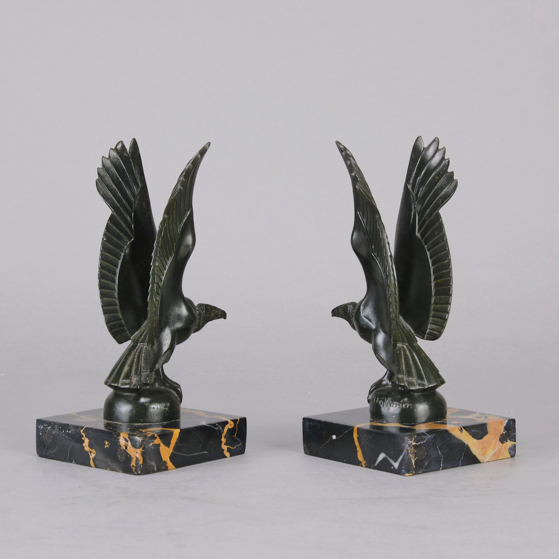Max le Verrrier Bookends - Art Deco Bronze - Hickmet Fine Arts 