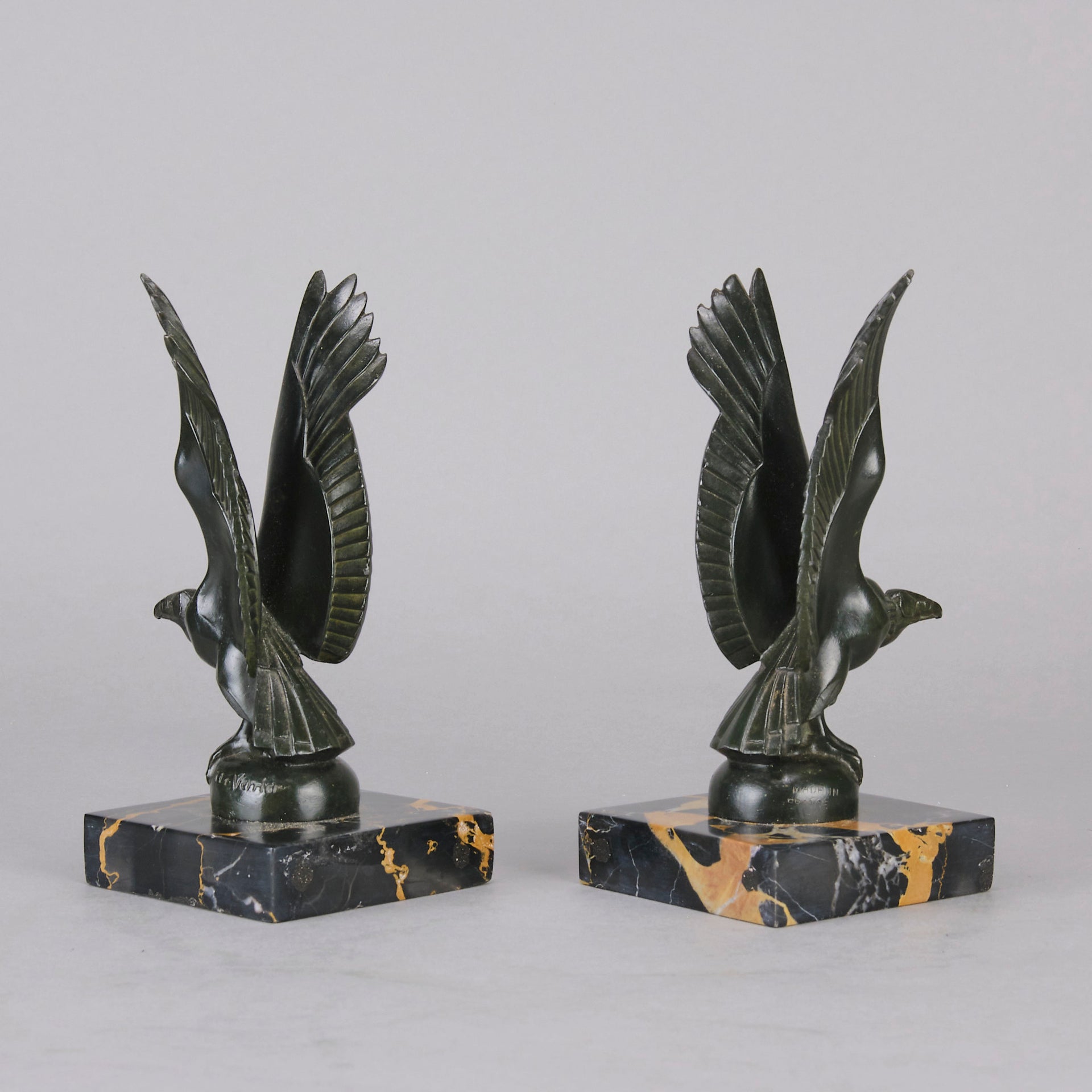 Max le Verrrier Bookends - Art Deco Bronze - Hickmet Fine Arts 