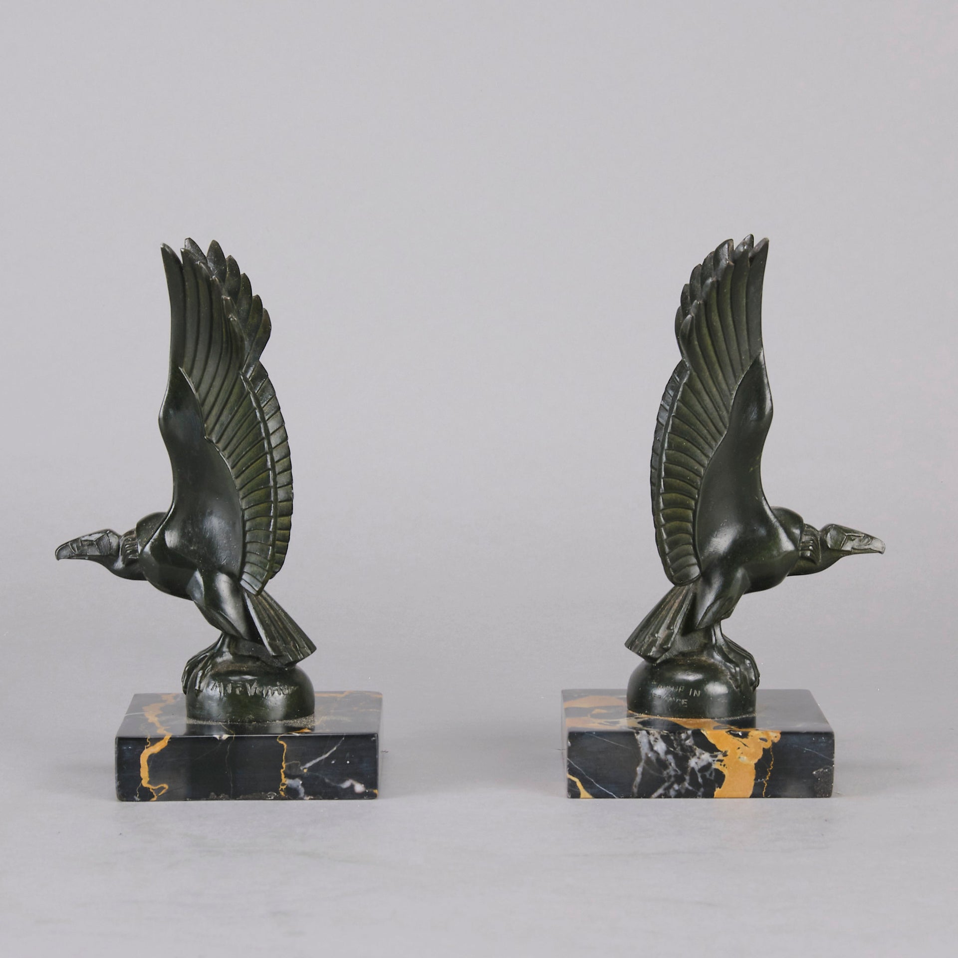 Max le Verrrier Bookends - Art Deco Bronze - Hickmet Fine Arts 
