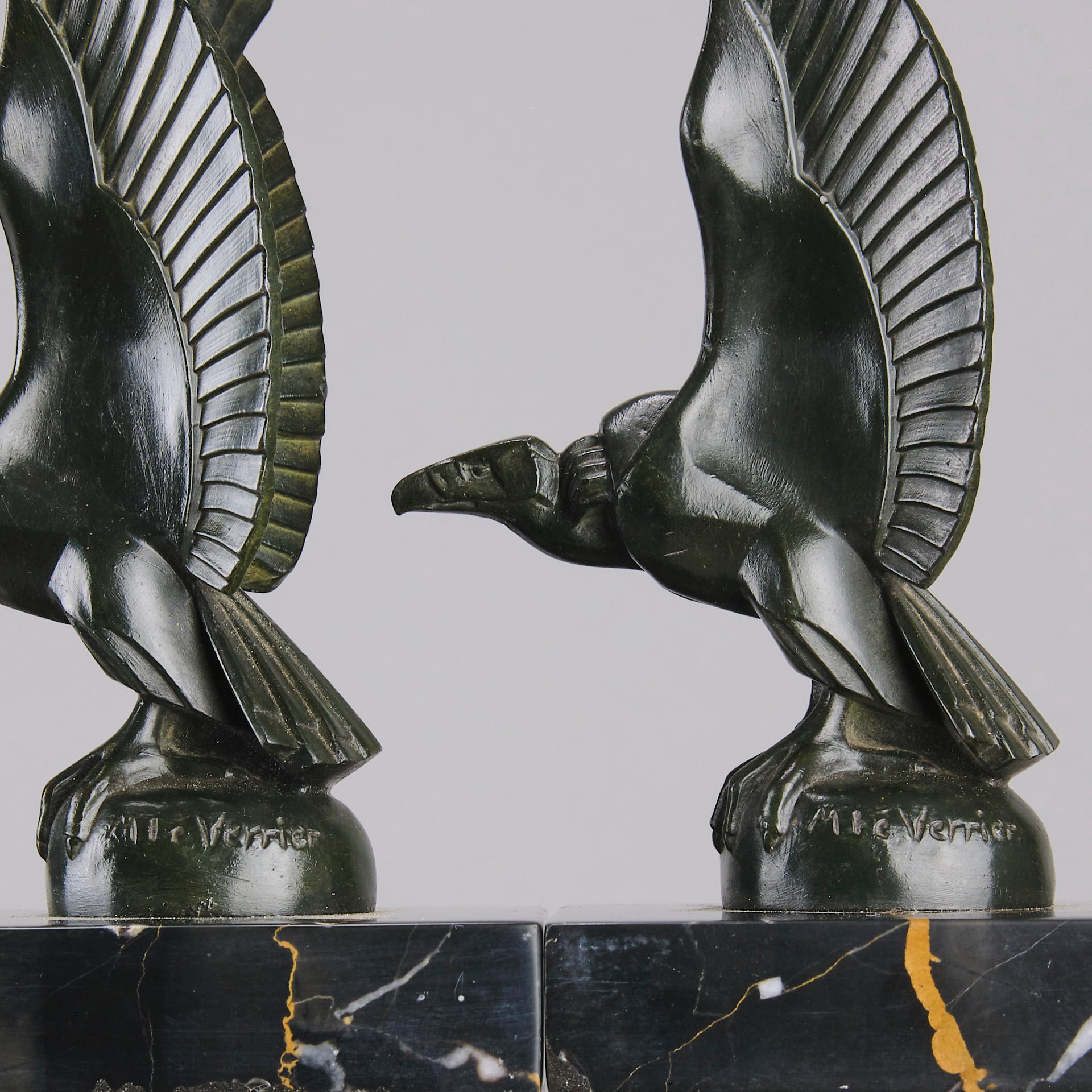 Max le Verrrier Bookends - Art Deco Bronze - Hickmet Fine Arts 