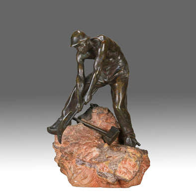 Henri Coutheillas Bronze Miner - Hickmet Fine Arts  