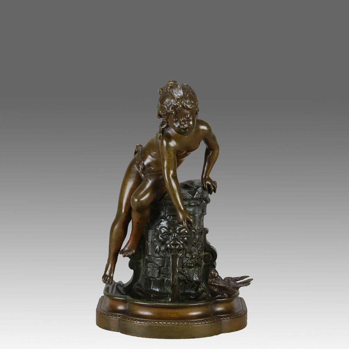 Child at a Well - Auguste Moreau Bronze - Hickmet Fine Arts