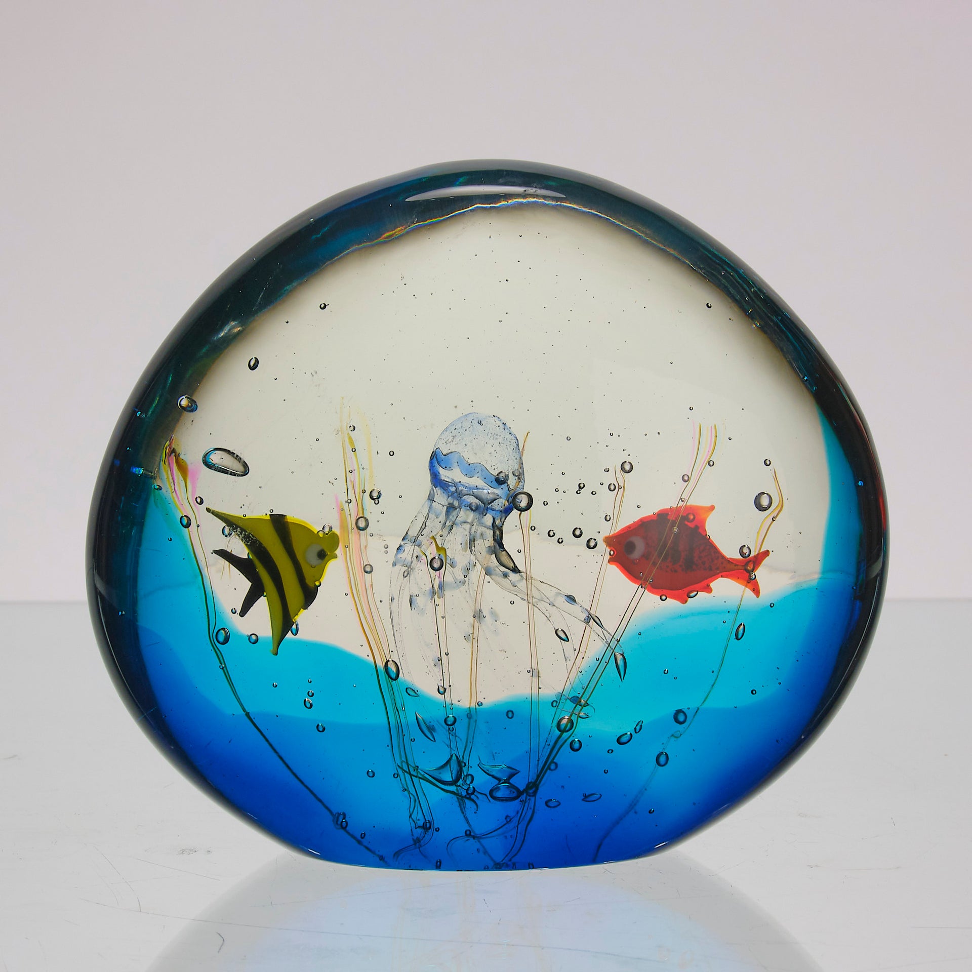 Murano Glass Aquarium with Jellyfish by Rafaelli