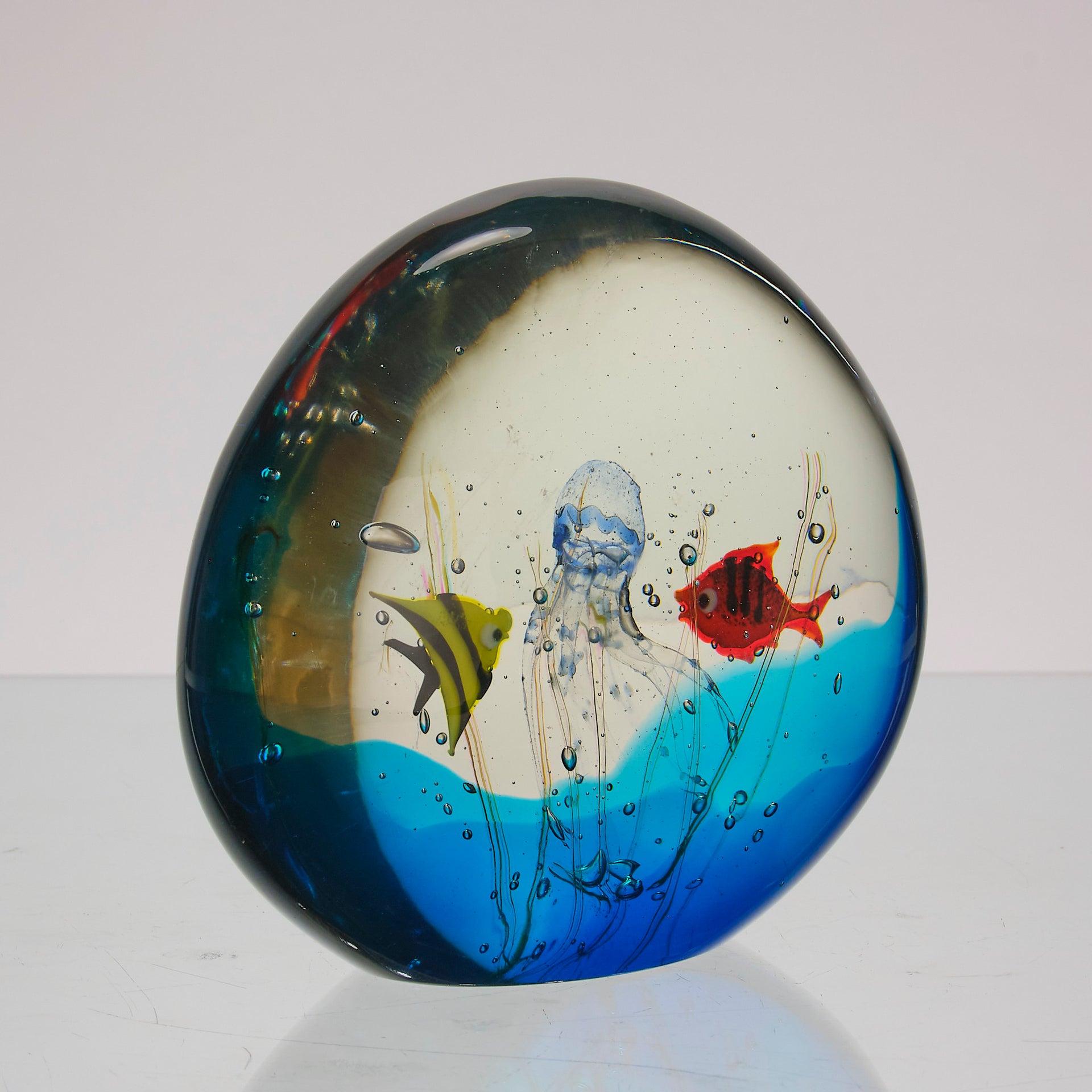 Murano Glass Aquarium with Jellyfish by Rafaelli