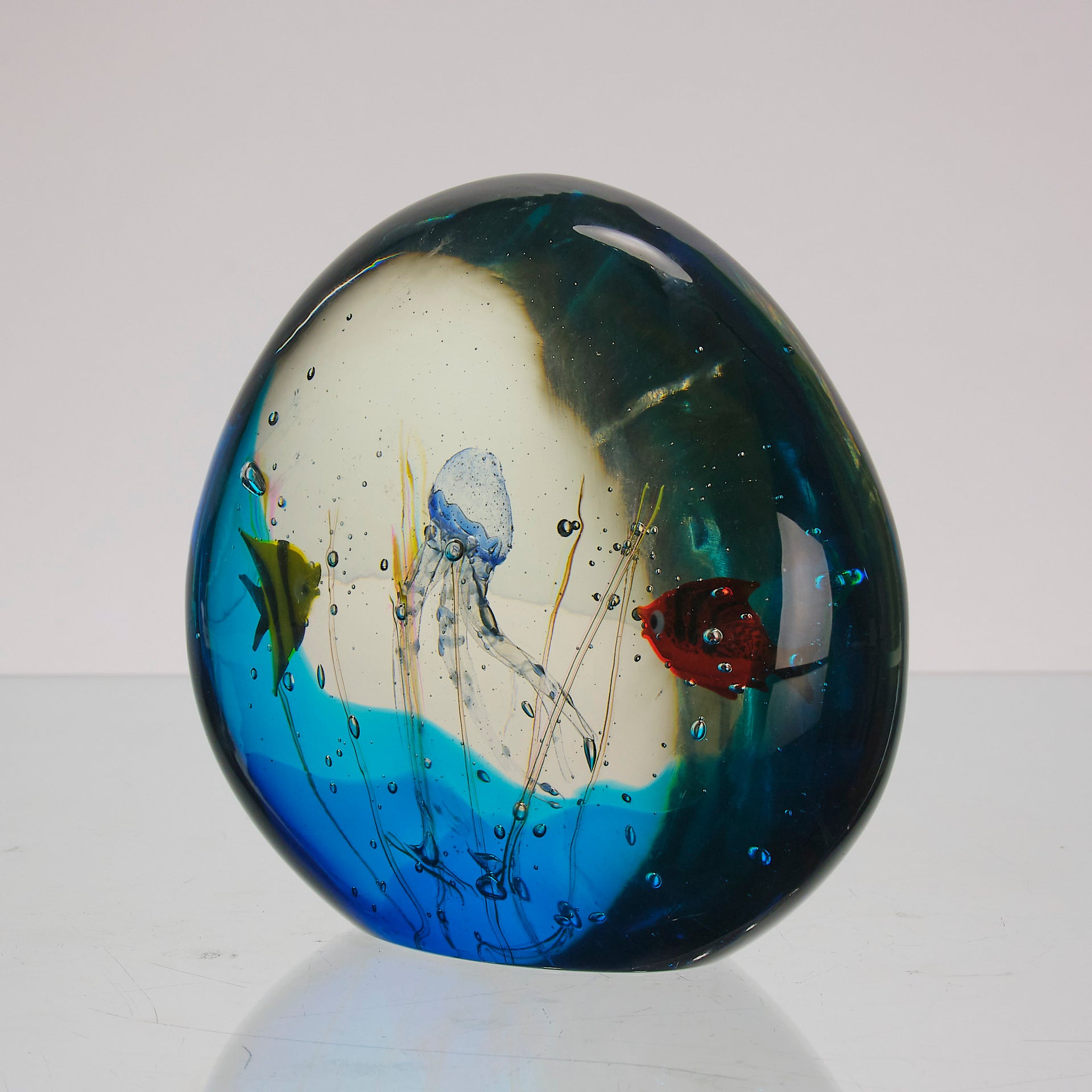 Murano Glass Aquarium with Jellyfish by Rafaelli