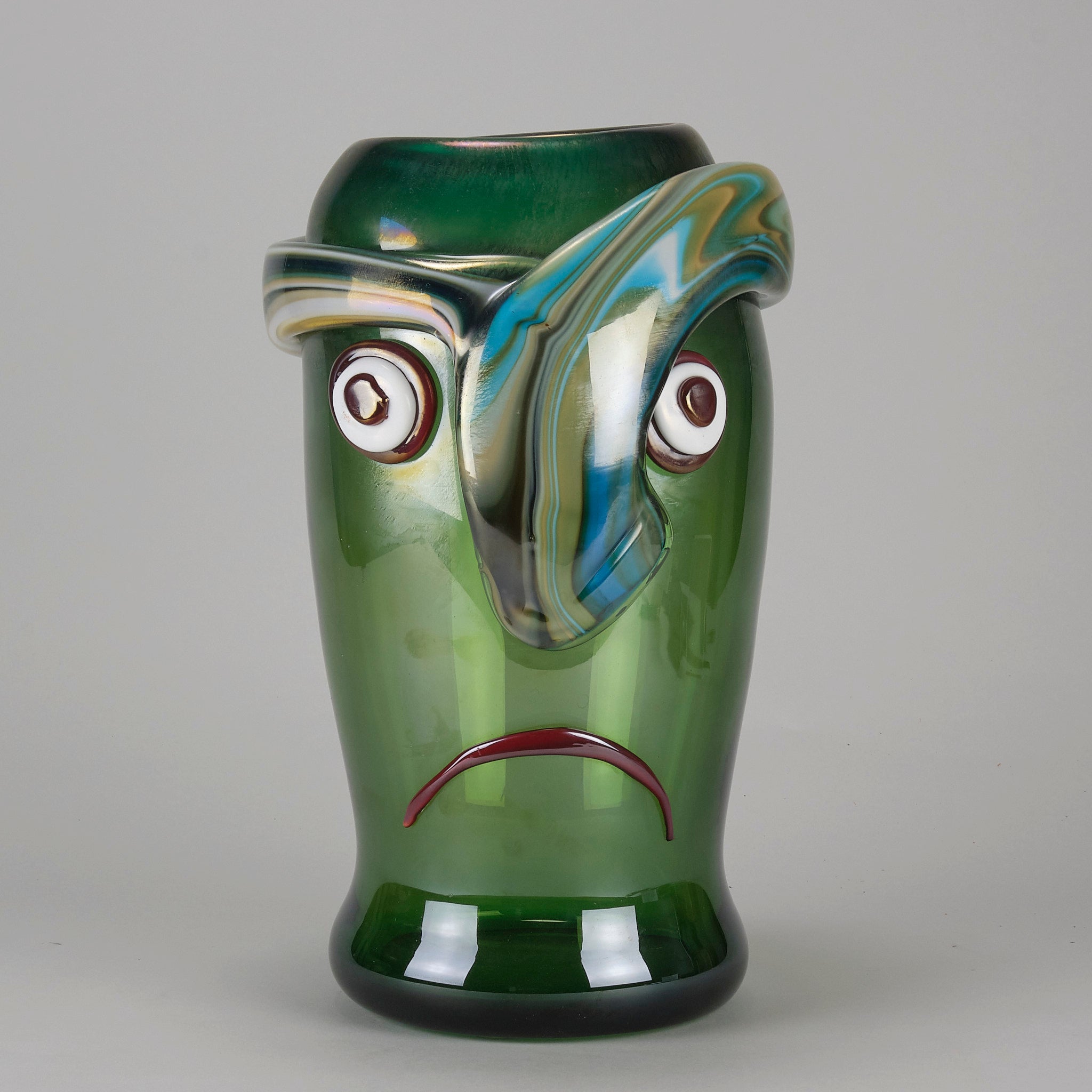 Oscar Zanetti Abstract Face - Murano Glass Vase - Hickmet Fine Arts