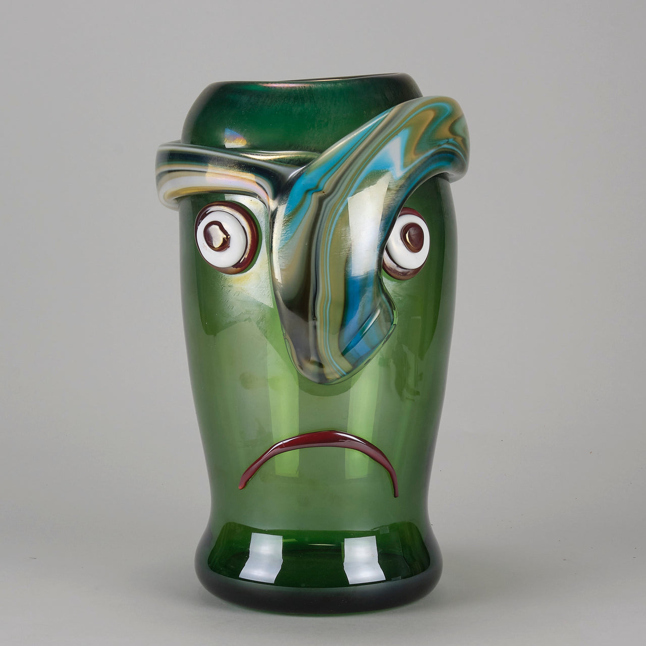 Oscar Zanetti Abstract Face - Murano Glass Vase - Hickmet Fine Arts 