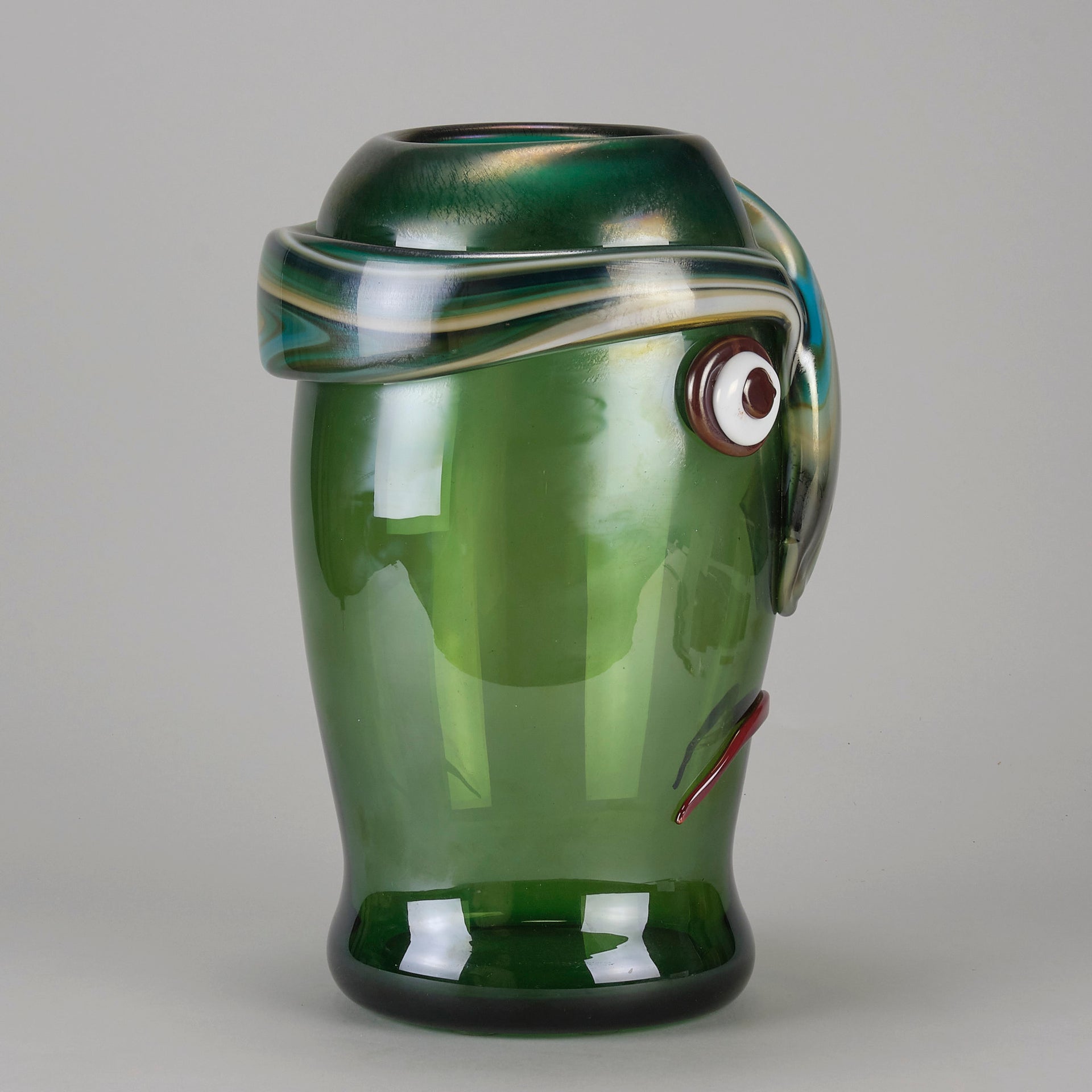 Oscar Zanetti Abstract Face - Murano Glass Vase - Hickmet Fine Arts 