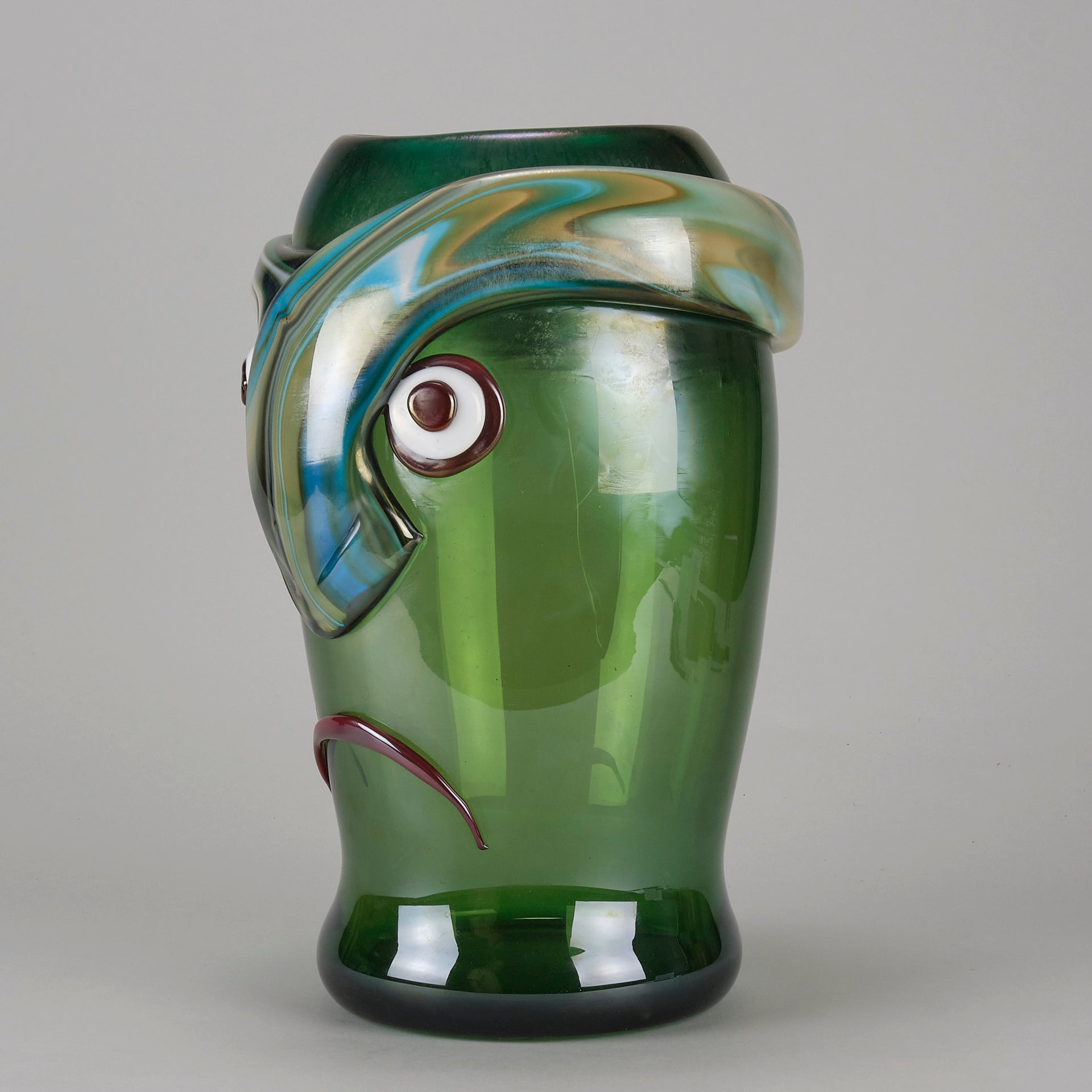 Oscar Zanetti Abstract Face - Murano Glass Vase - Hickmet Fine Arts 