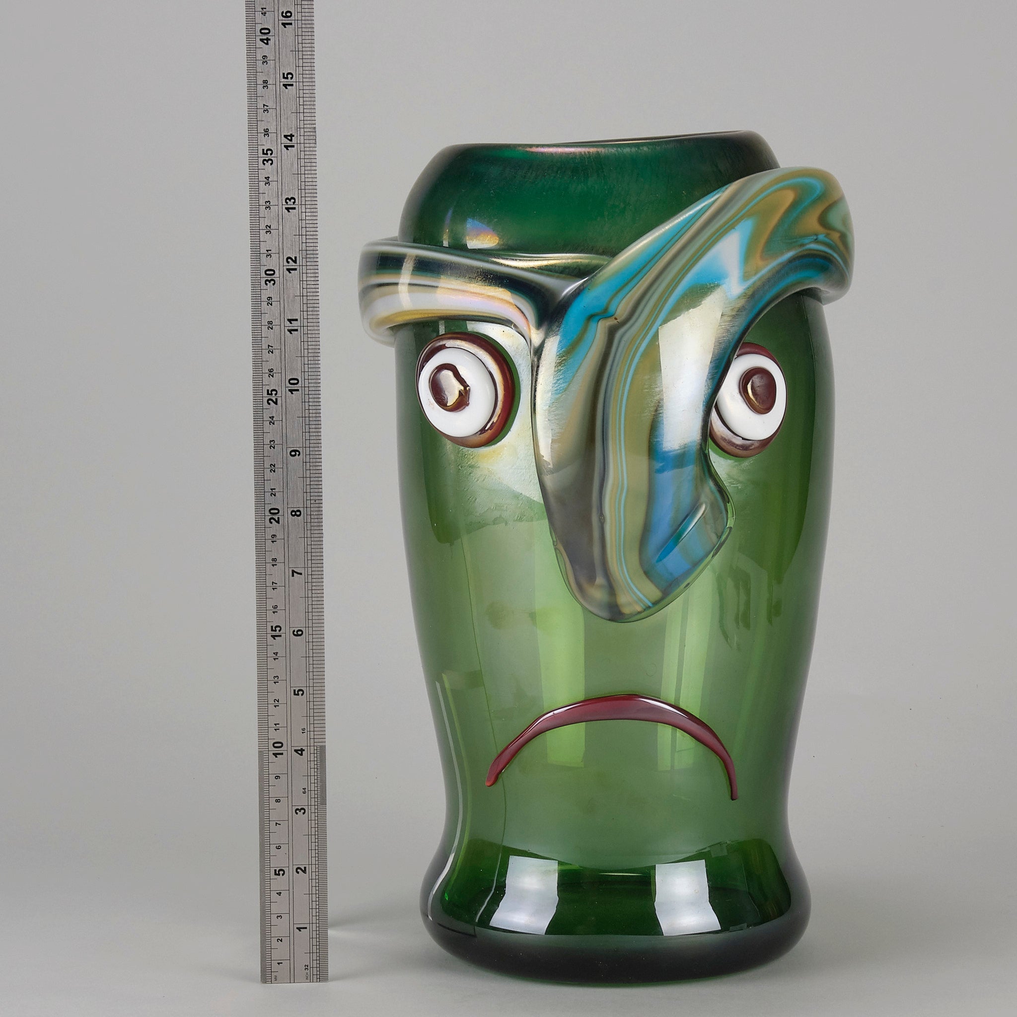 Oscar Zanetti Abstract Face - Murano Glass Vase - Hickmet Fine Arts