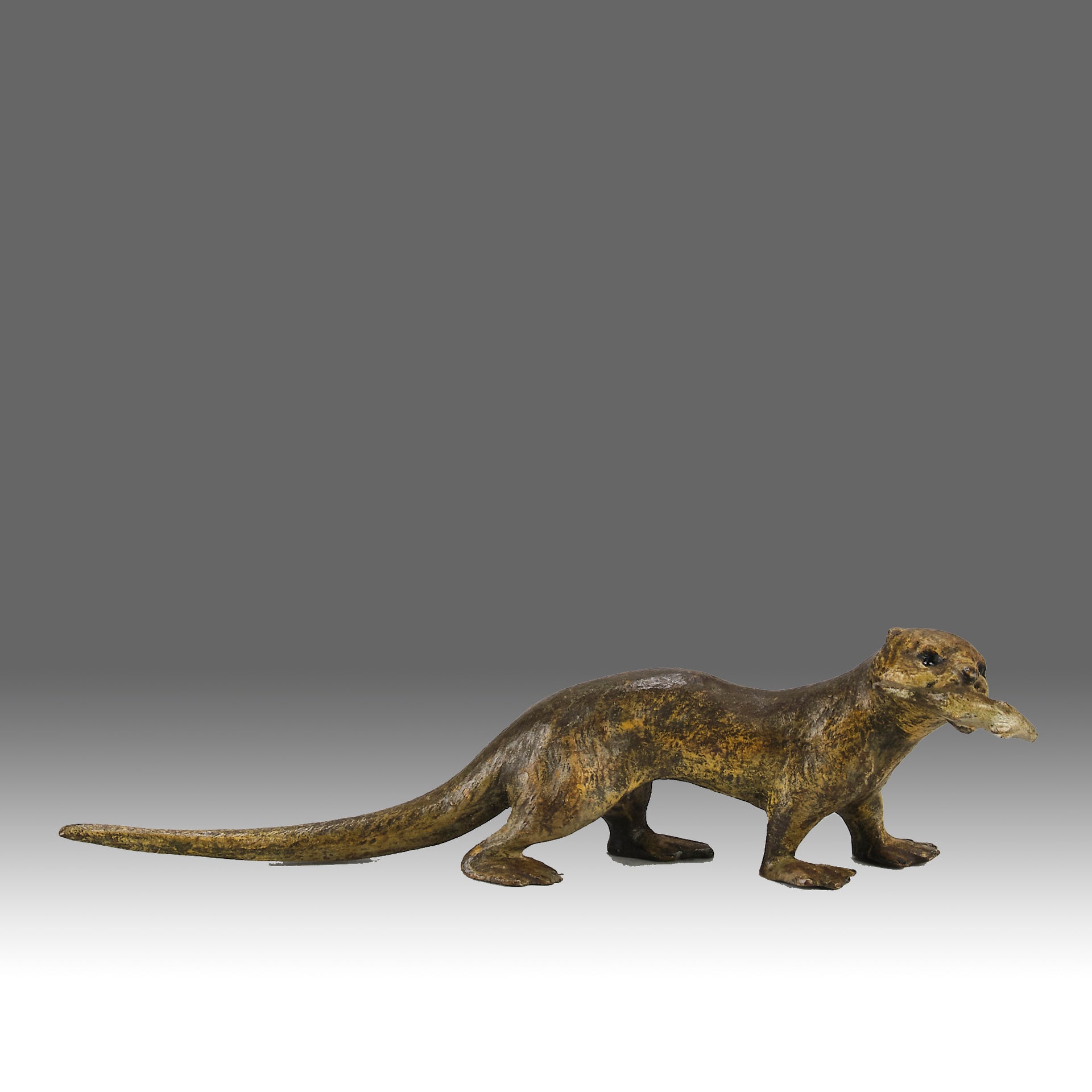 Bergman bronze Otter and Fish