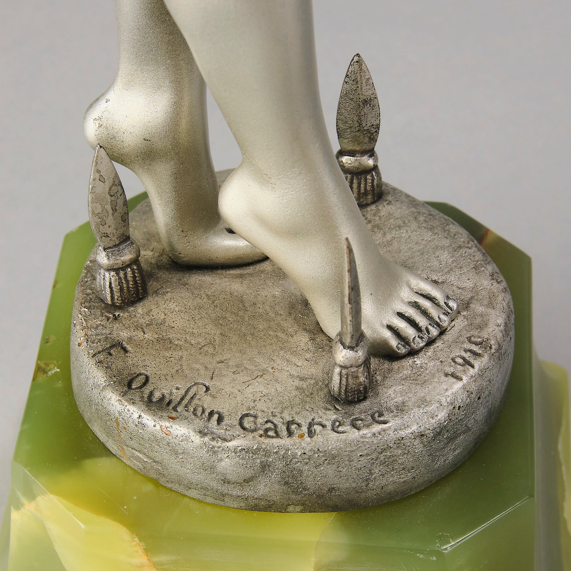 Ouillon-Carrere Spear Dancer - Art Deco Sculpture -Hickmet Fine Arts