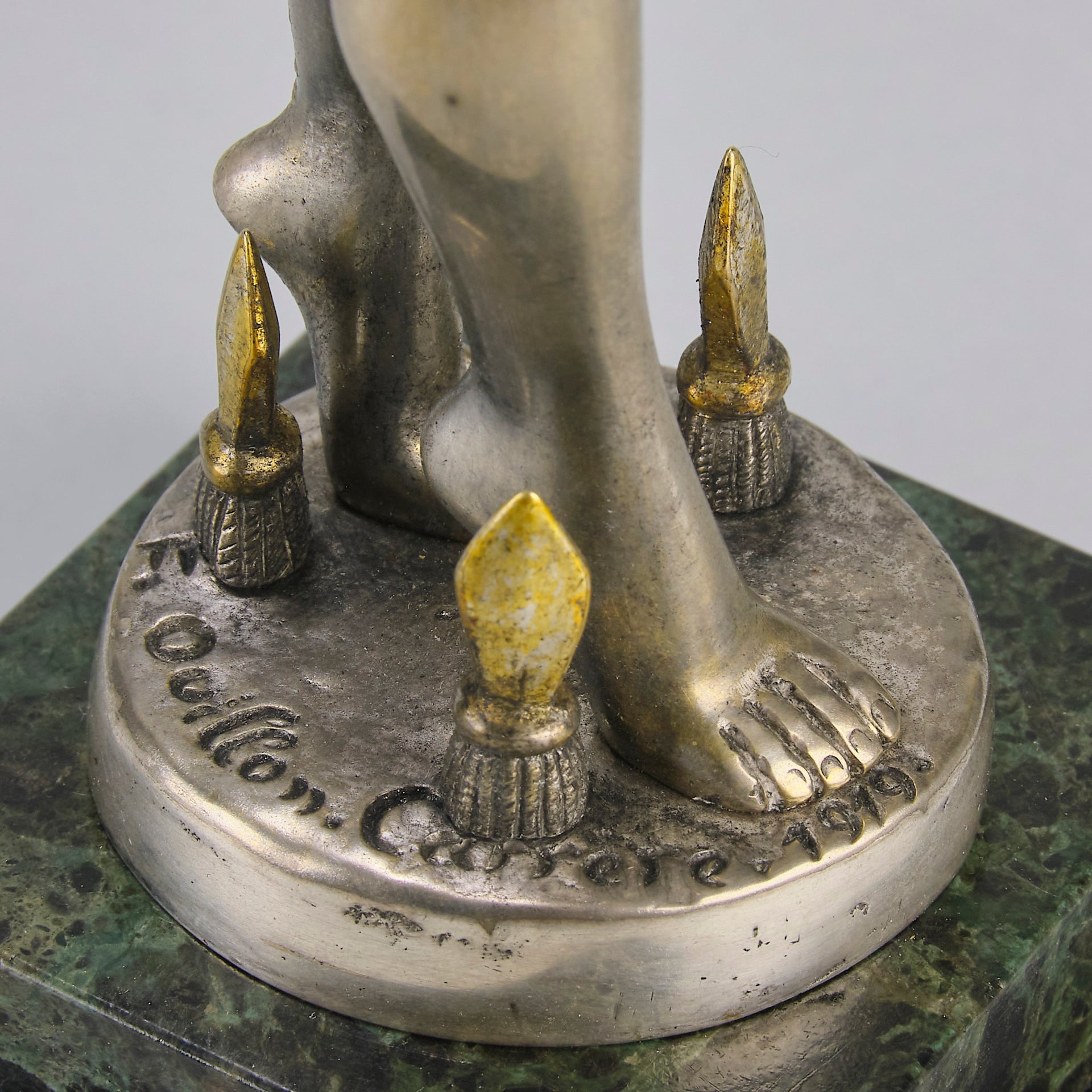 Ouillon-Carrere Spear Dancer - Art Deco Sculpture -Hickmet Fine Arts