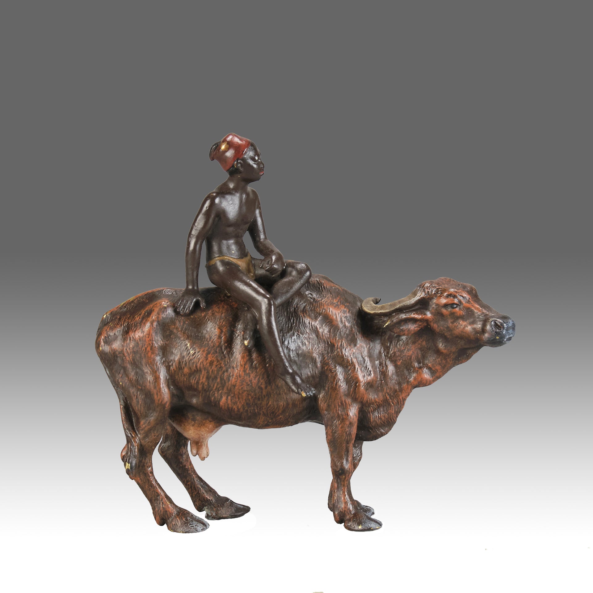 Bergman Bronze Boy on Oxen