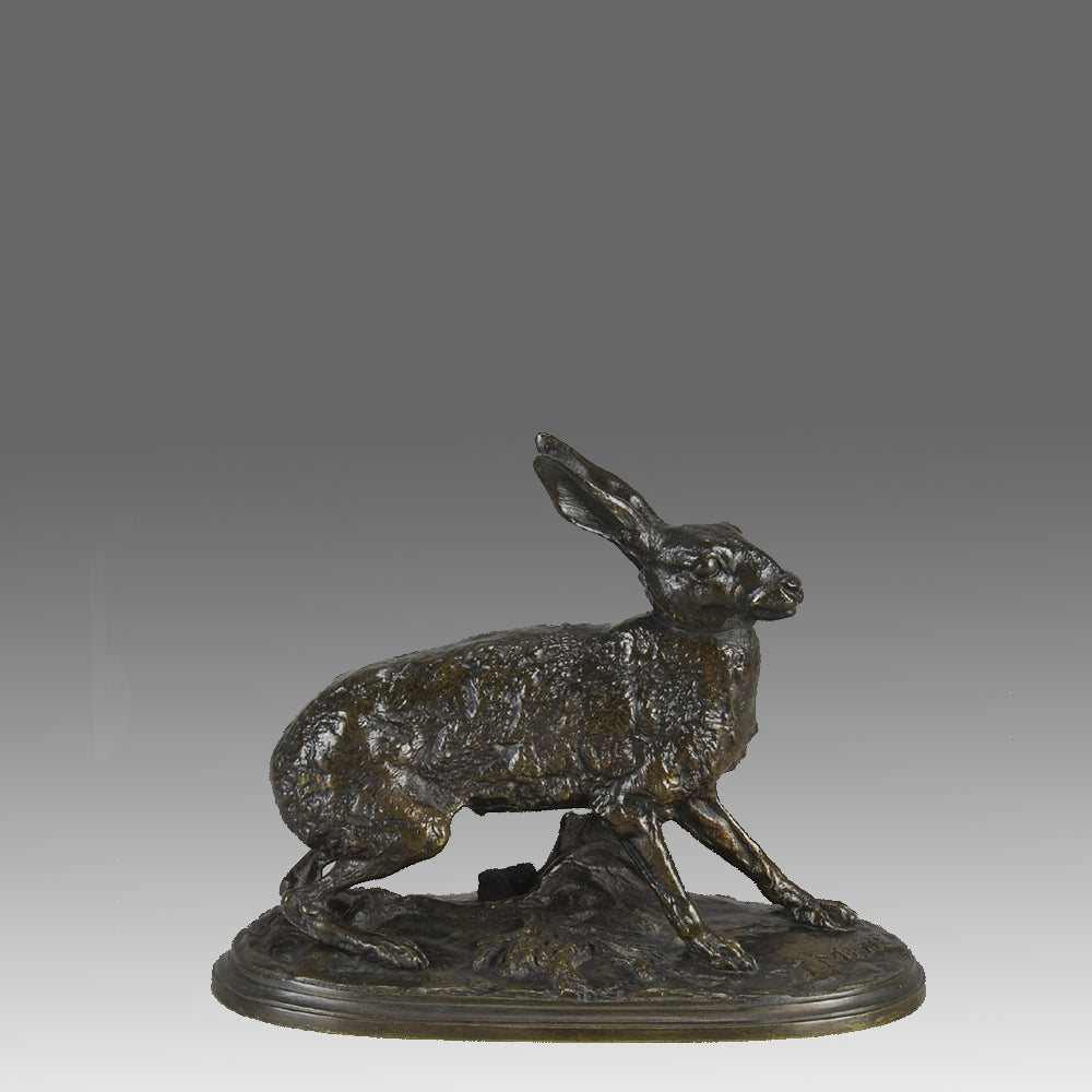 Lievre au Repose - Pierre Jules Mene Bronze - Hickmet Fine Arts