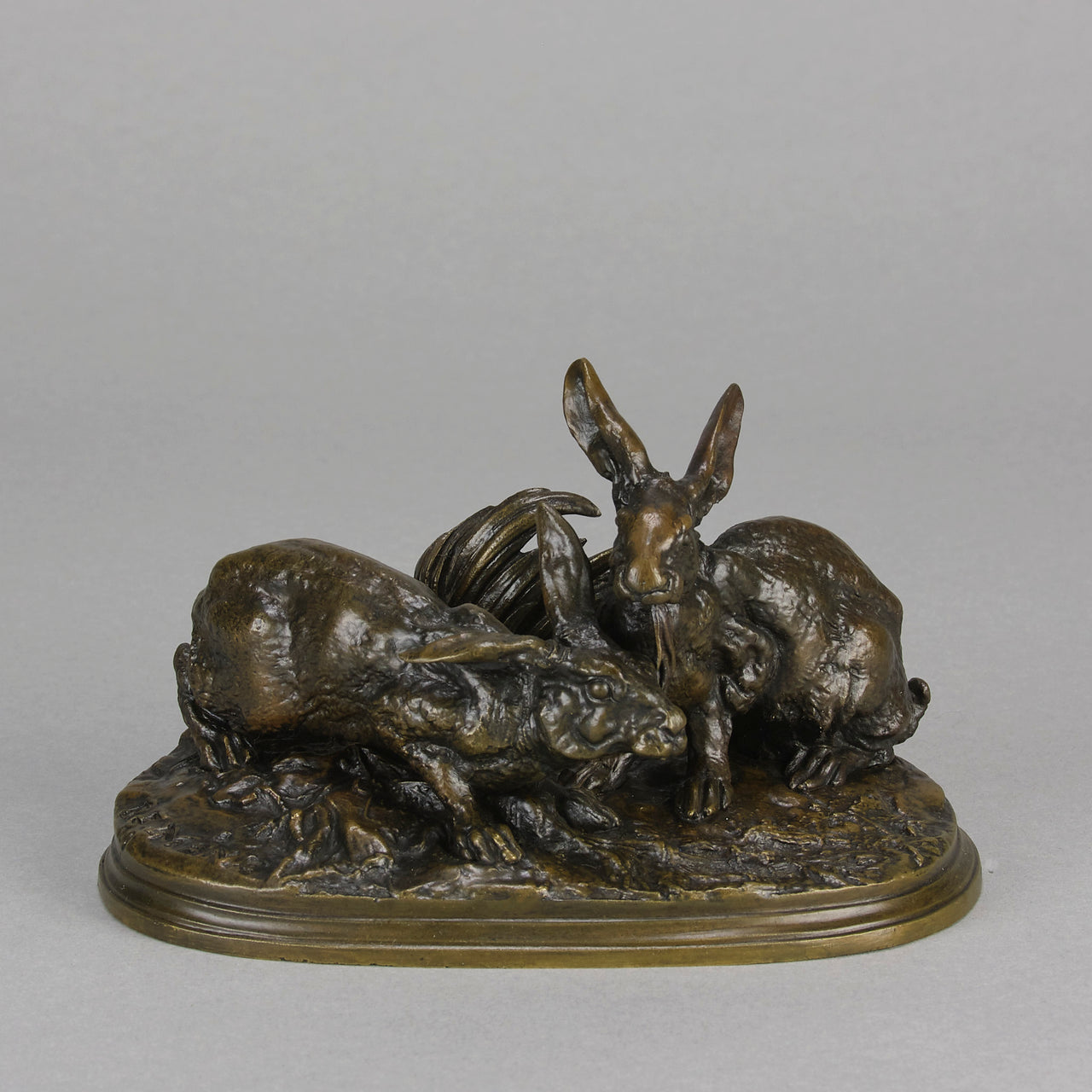 Deux Lapins - Pierre Jules Mene Bronze - Hickmet Fine Arts
