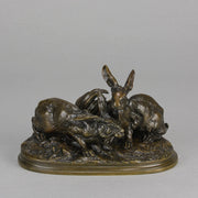 Deux Lapins - Pierre Jules Mene Bronze - Hickmet Fine Arts