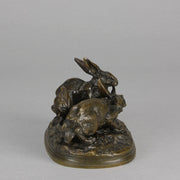 Deux Lapins - Pierre Jules Mene Bronze - Hickmet Fine Arts