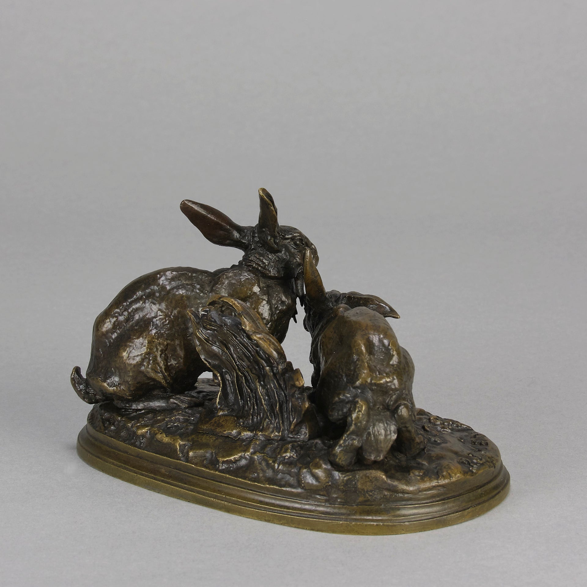Deux Lapins - Pierre Jules Mene Bronze - Hickmet Fine Arts