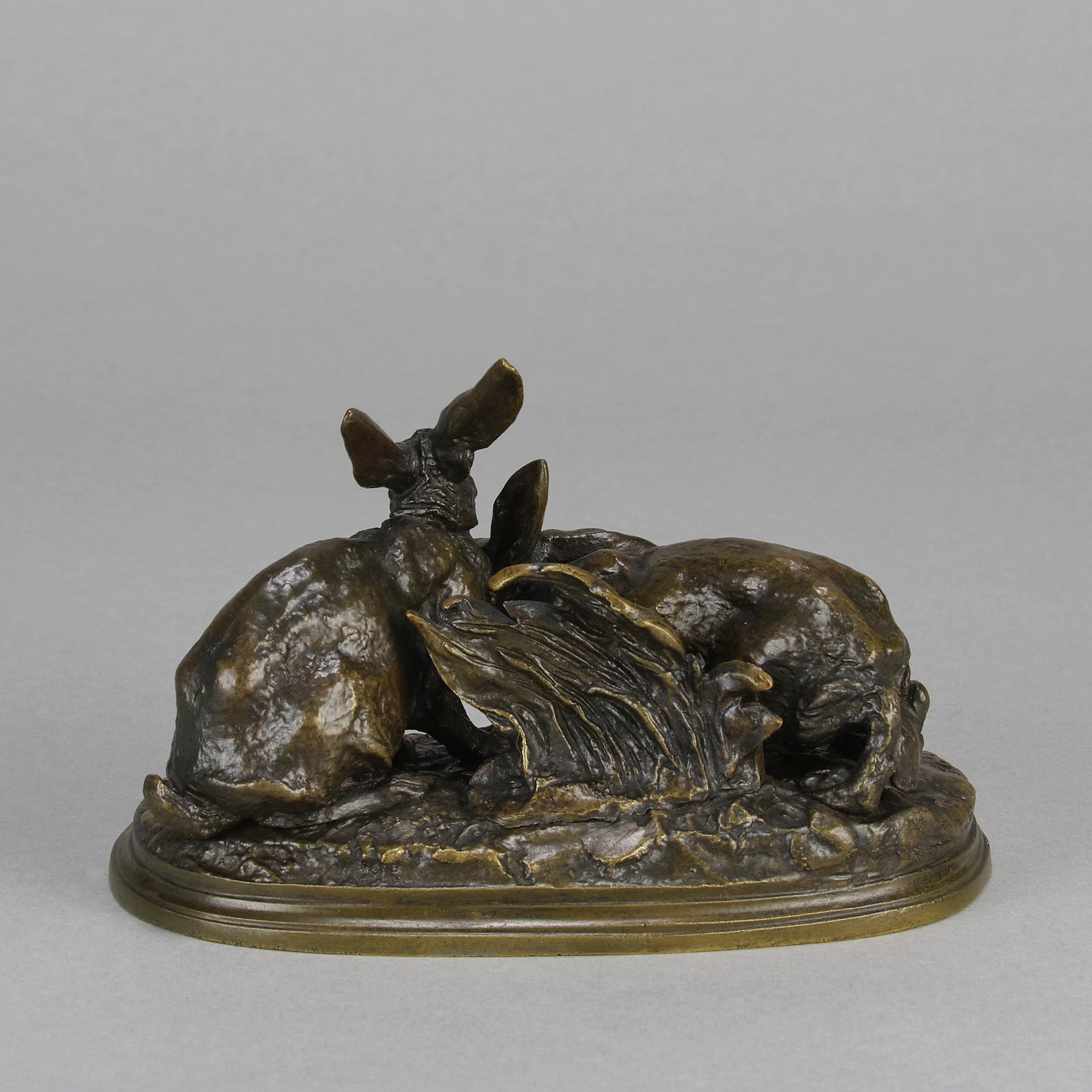 Deux Lapins - Pierre Jules Mene Bronze - Hickmet Fine Arts