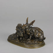 Deux Lapins - Pierre Jules Mene Bronze - Hickmet Fine Arts