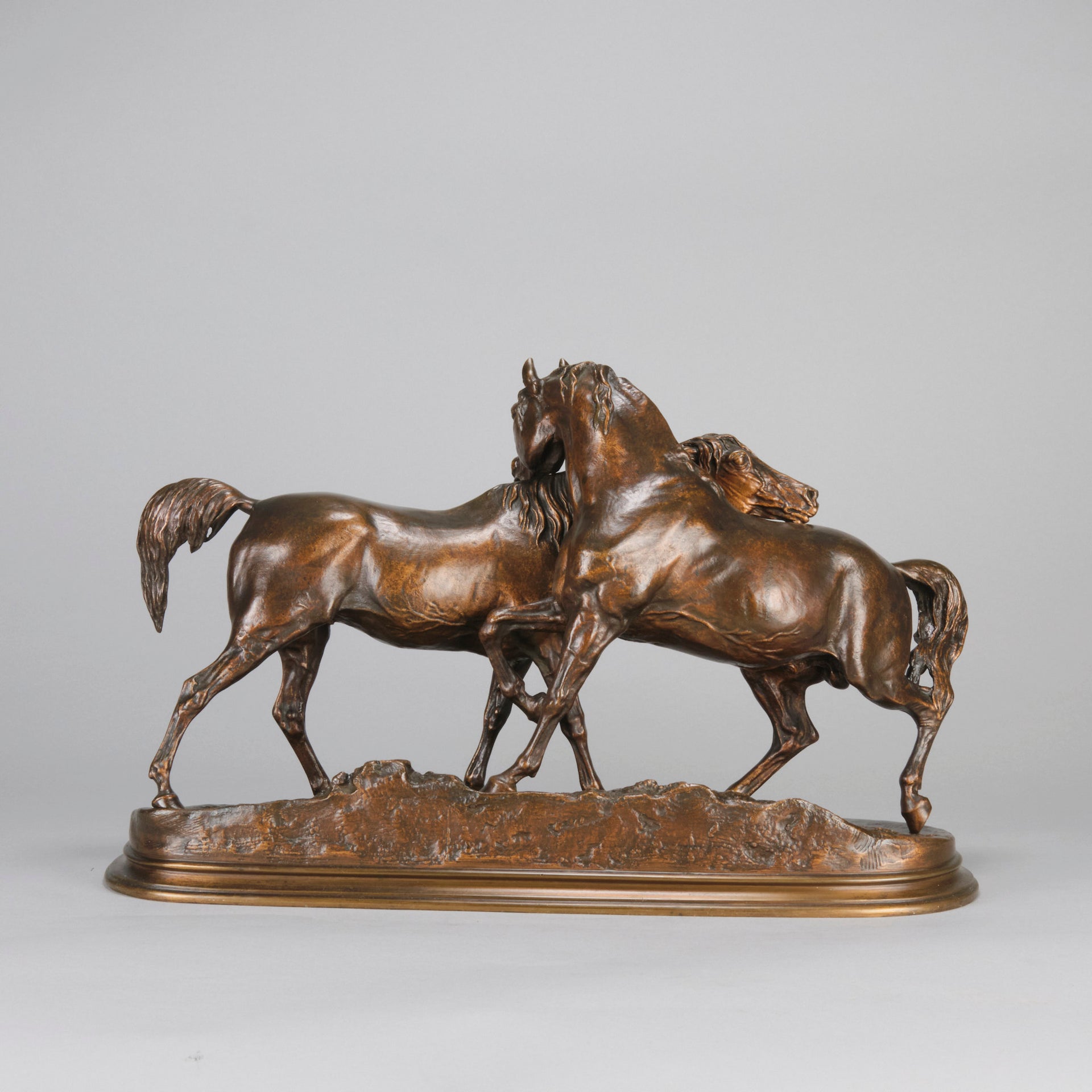 Mene L'Accolade - P J Mene Animalier Bronze - Hickmet Fine Arts 