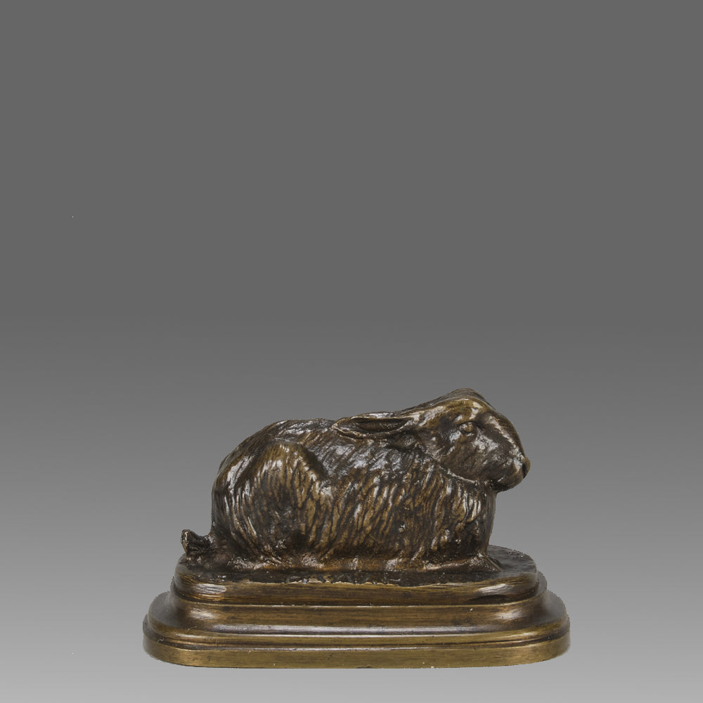 Paul Bartlett Bronze - Resting Rabbit - Hickmet Fine Arts 