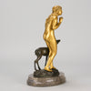 Woman and Deer - Perrot Bronze - Hickmet Fine Arts  