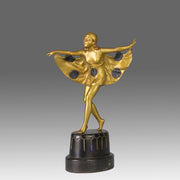 Poertzel Bronze Butterfly Dancer  - Art Deco Figurines - Hickmet Fine Arts