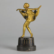 Poertzel Bronze Butterfly Dancer  - Art Deco Figurines - Hickmet Fine Arts