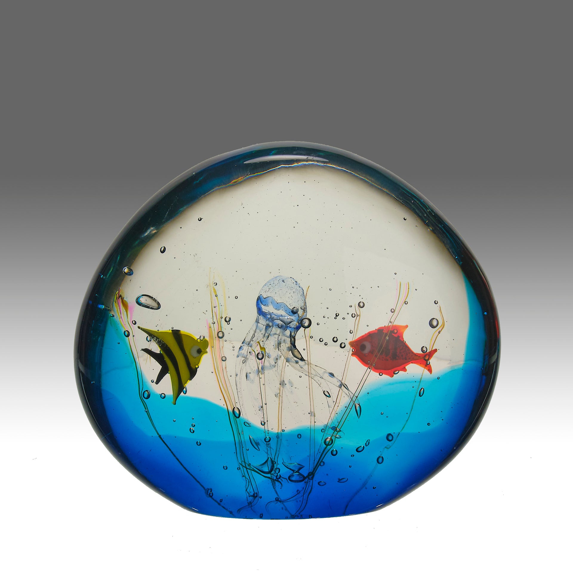 Murano Glass Aquarium with Jellyfish by Rafaelli