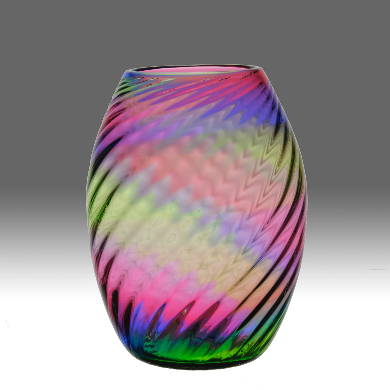 "Rainbow Vase" by Stevens and Williams