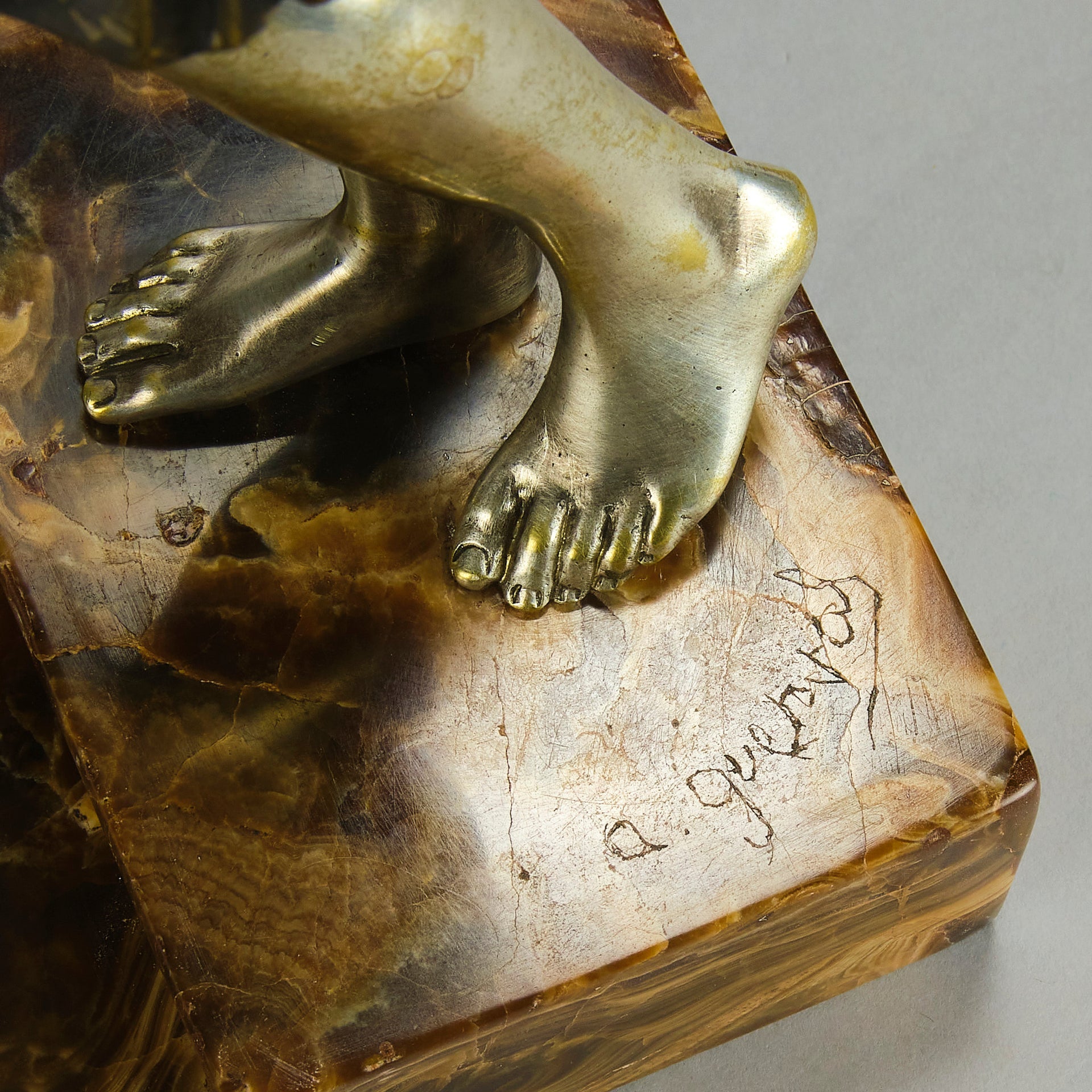 Raymond Guerbe Bronze - Art Deco Figure - Hickmet Fine Arts 