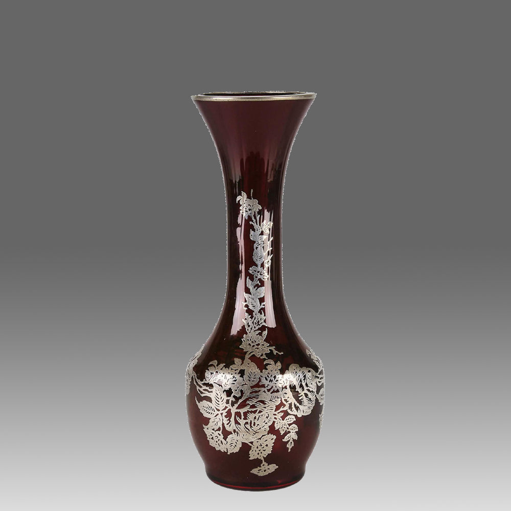 American Glass Slender Silvered Vase