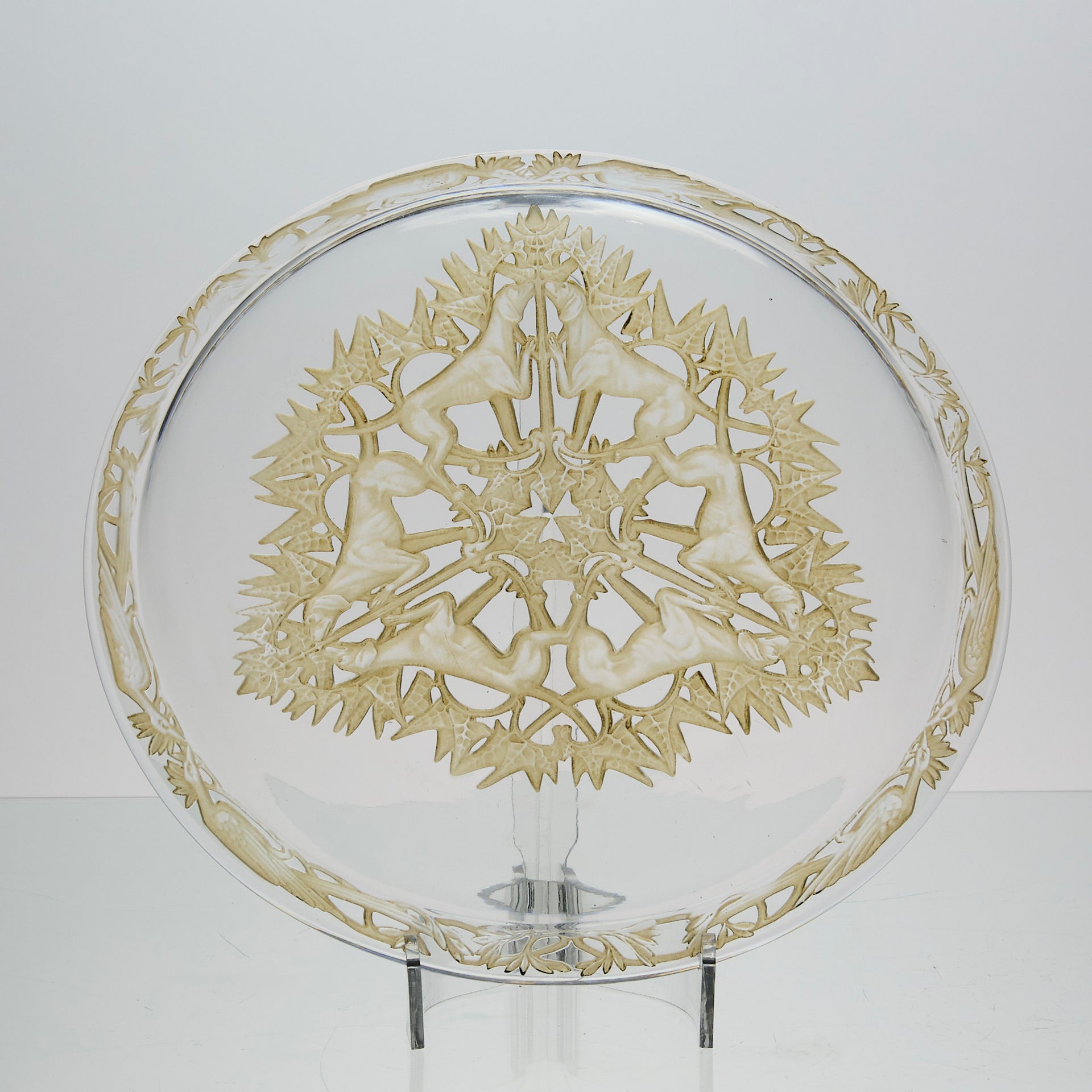 Lalique Chasse Chiens - Art Deco Plate - Hickmet Fine Arts