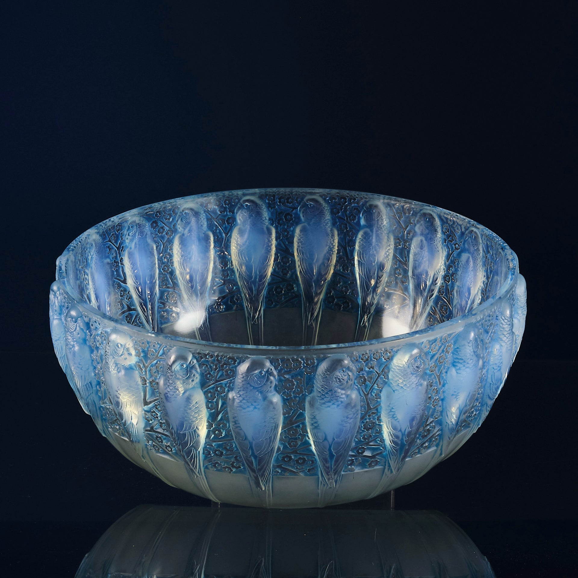 Lalique Perruches Bowl - Art Deco Glass Lalique - Hickmet Fine Arts