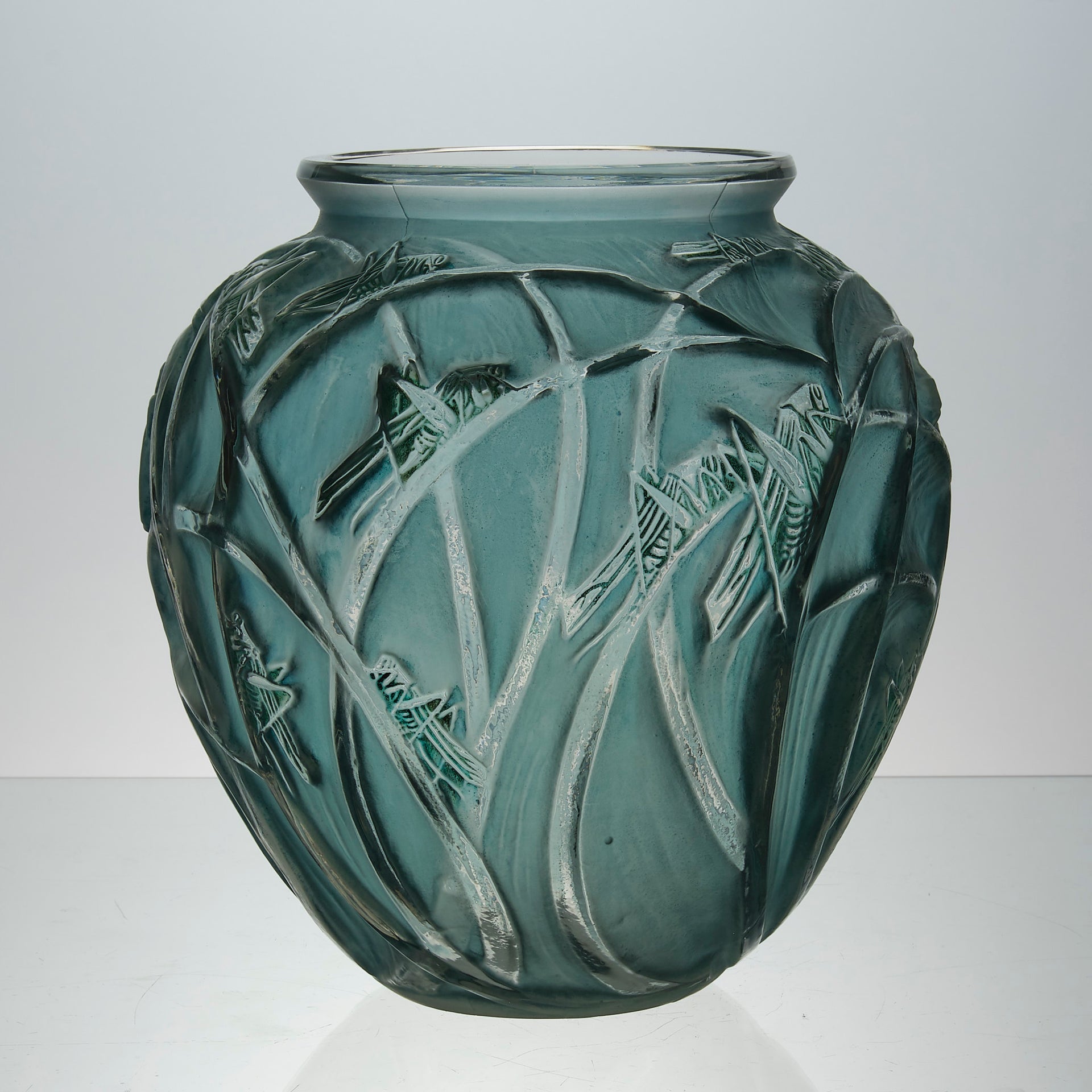 Rene Lalique Sauterelles Vase - Art Deco Vase - Hickmet Fine Arts