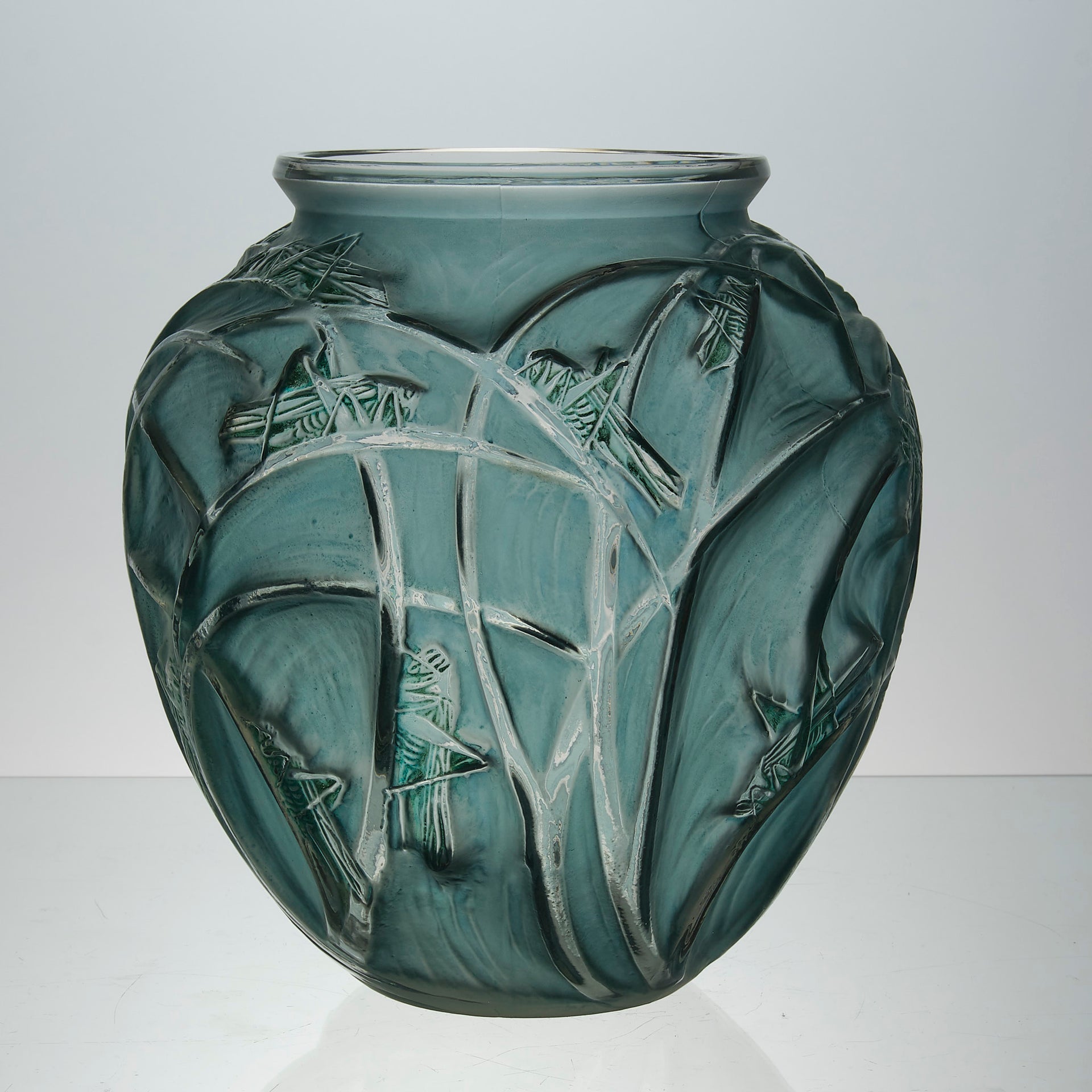 Rene Lalique Sauterelles Vase - Art Deco Vase - Hickmet Fine Arts